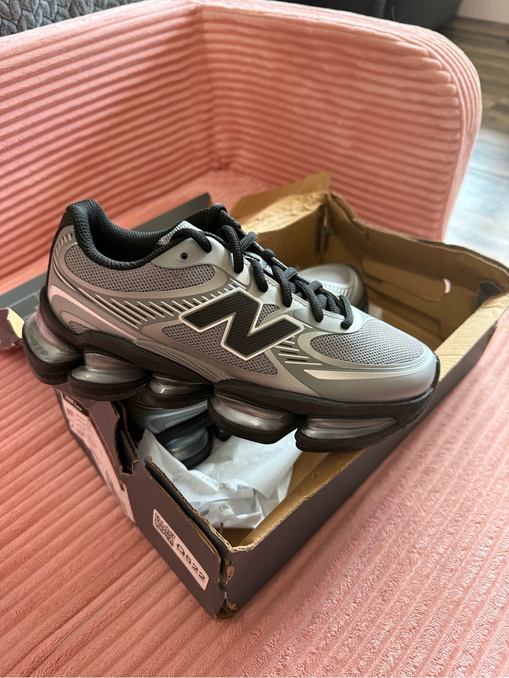 New Balance Kids Grey and Black Athletic Sneakers